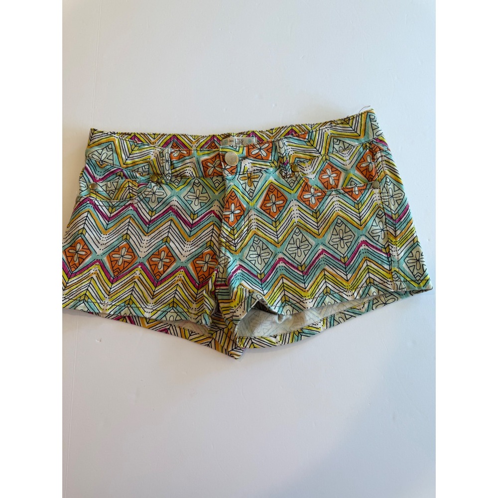 Love Fire‎ Multi-Color Geometric Floral Print Shorts Womens Size 5 Boho Festival